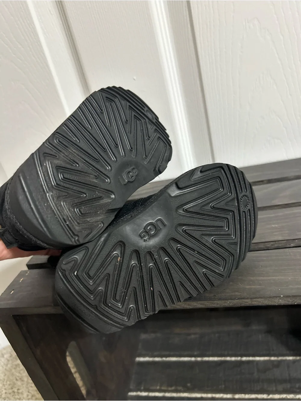 Ugg Toddler Black Suede Boots W/ Side Zip Size 6